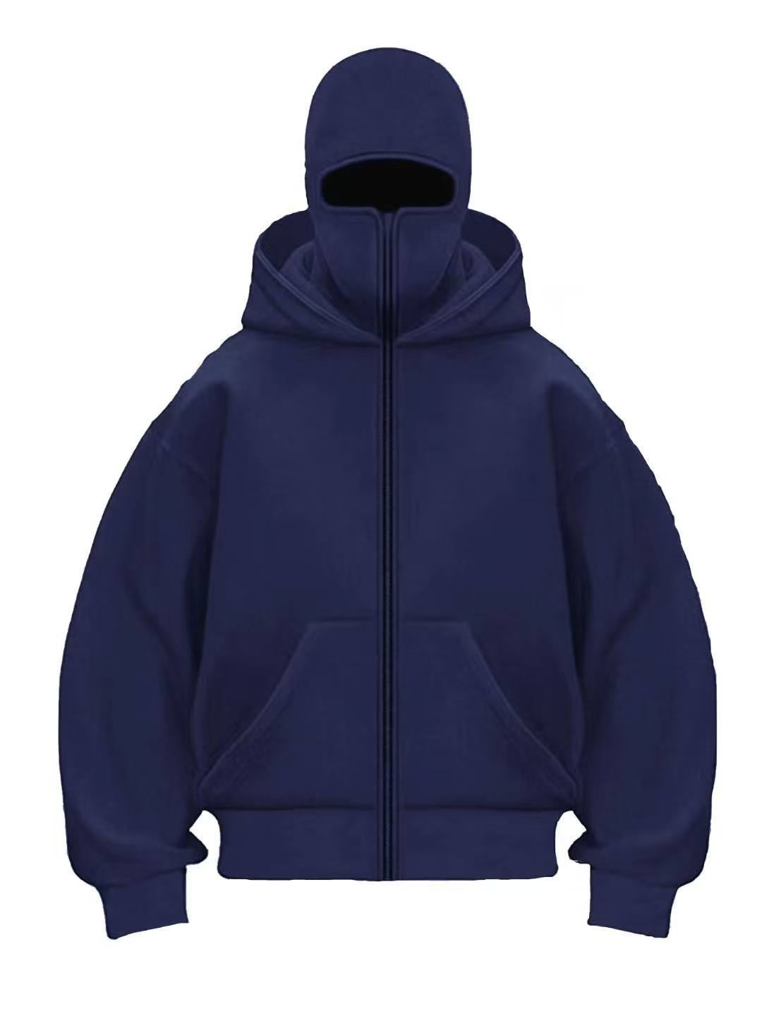 Mens Color Block Hooded Zip Sweatshirt