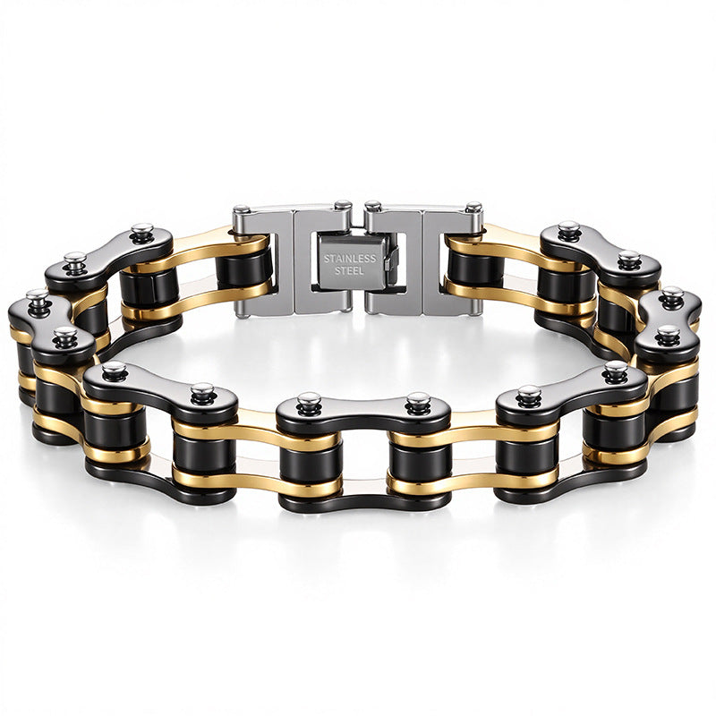 Geometric Stainless Steel Gold Plated Bracelet
