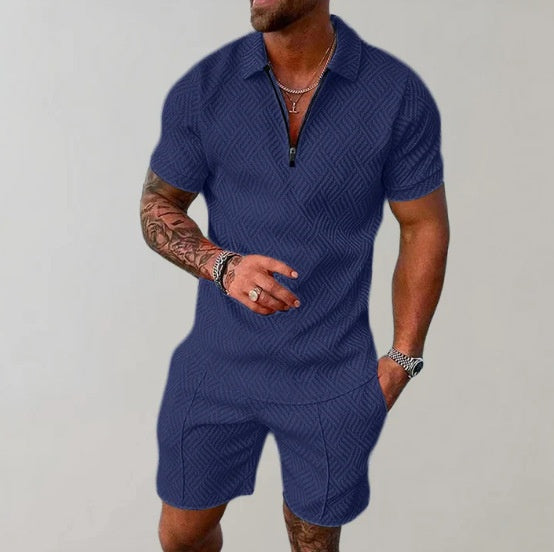 Herren 2-teiliges Set Baroque-Print Kurzarm-Top & Shorts Polyester 48 Varianten | Men's 2-Piece Baroque Print Set Short-Sleeve Top & Shorts 48 Styles