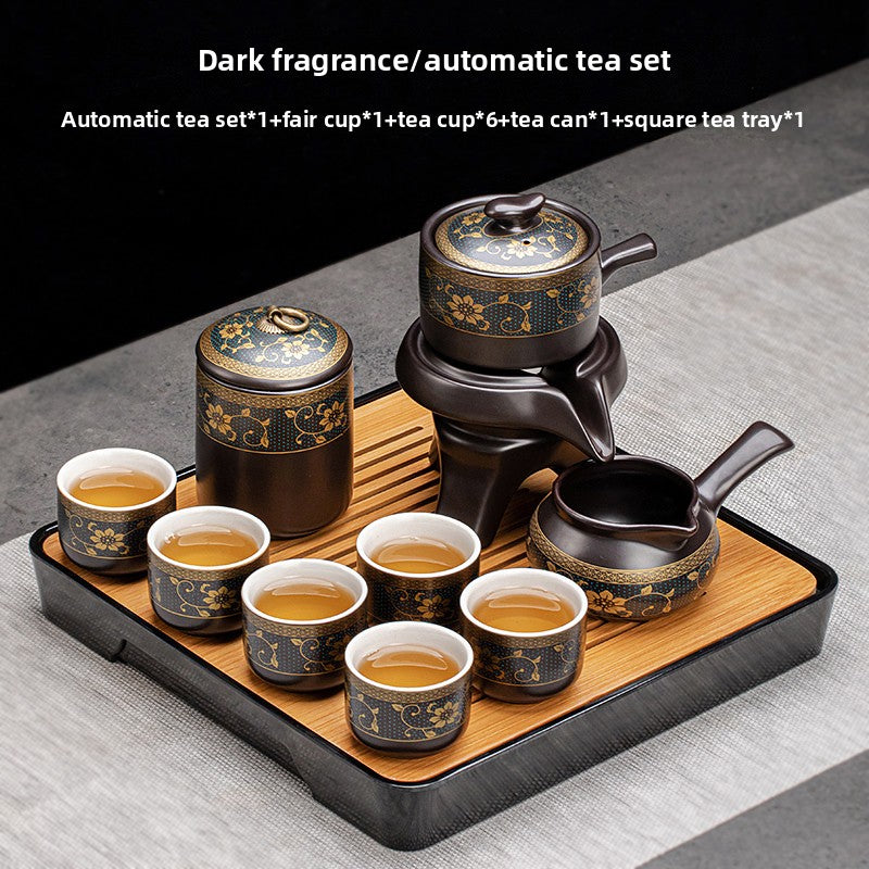 Automatic Graphite Tea Set with Rotating Brewing Teapot