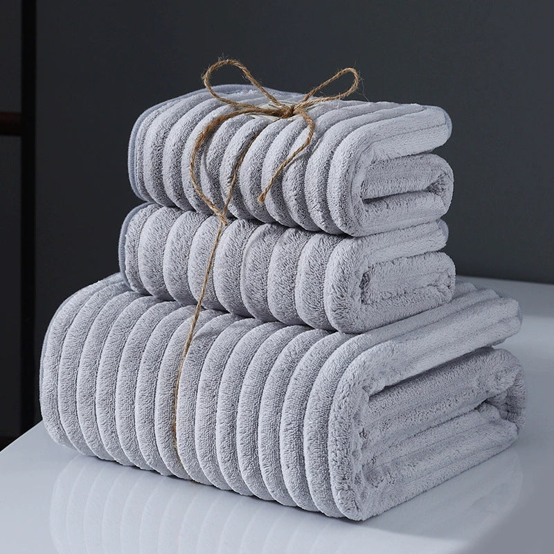 Coral Velvet Bath and Face Towel