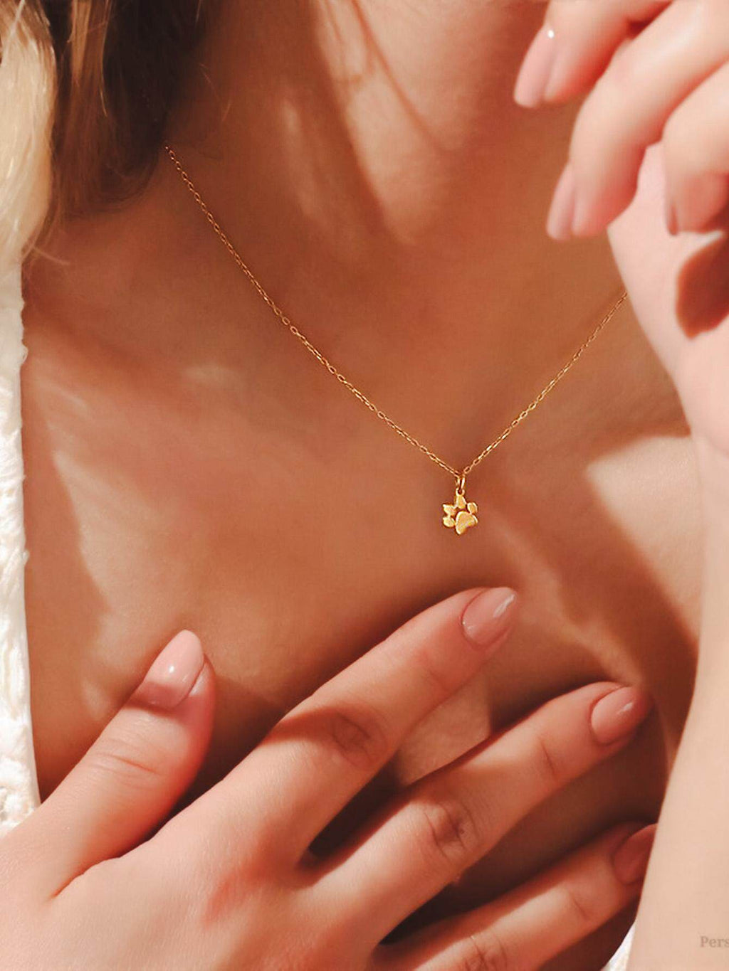 Cat Paw Titanium Steel Gold Necklace