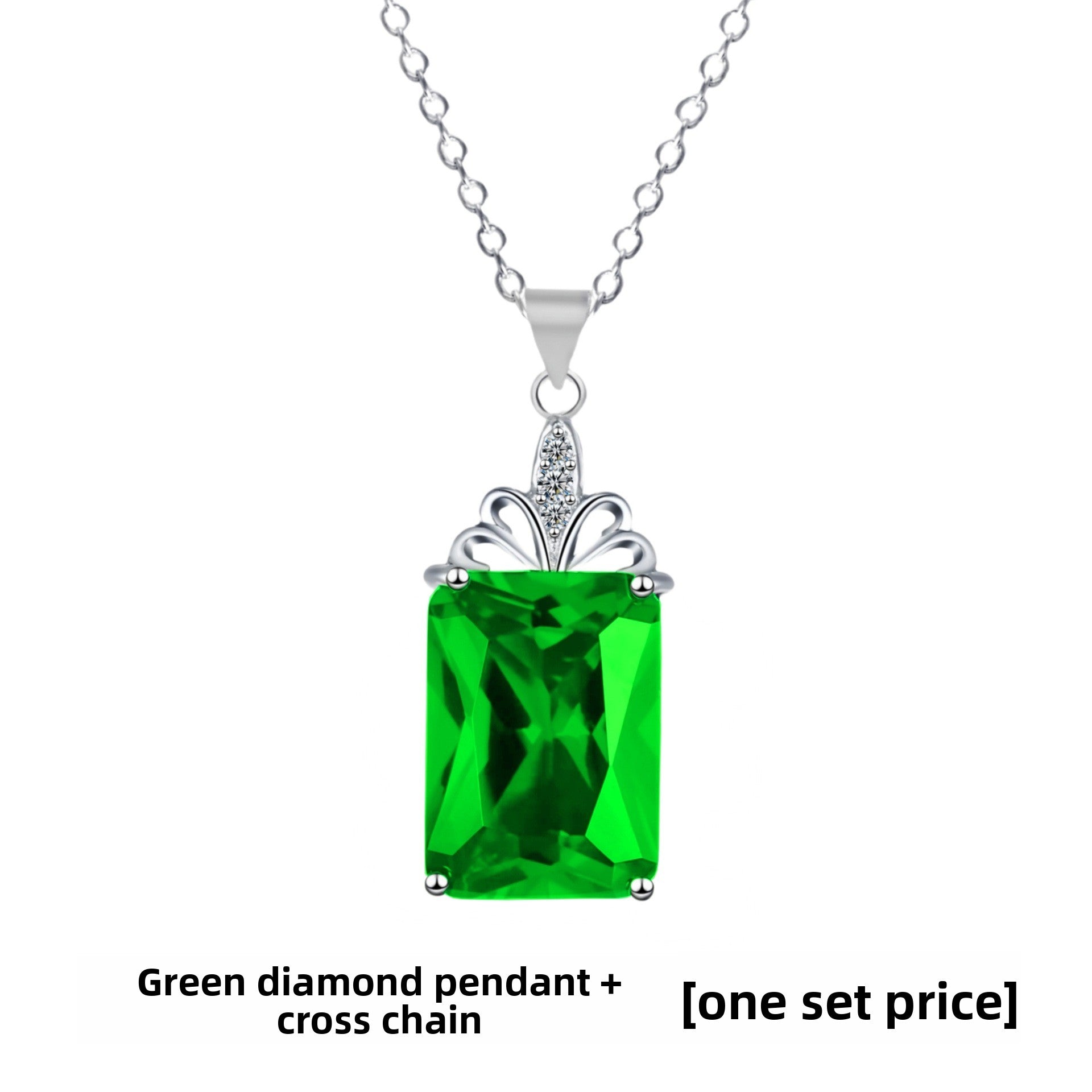 Geometric Gemstone Pendant with 18K Gold Plating