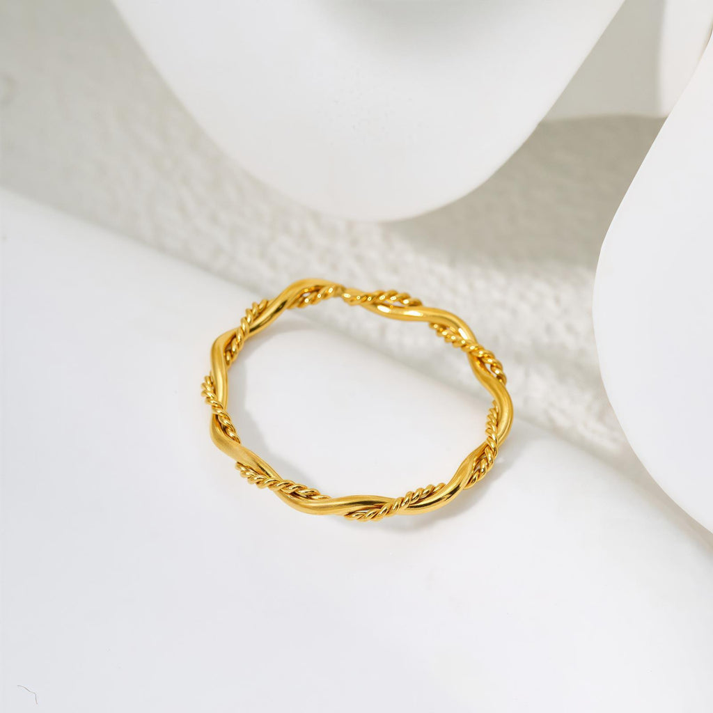 French Twist Mobius Ring Gold Electroplated