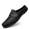 Mens Casual Slip-On Leather Slippers