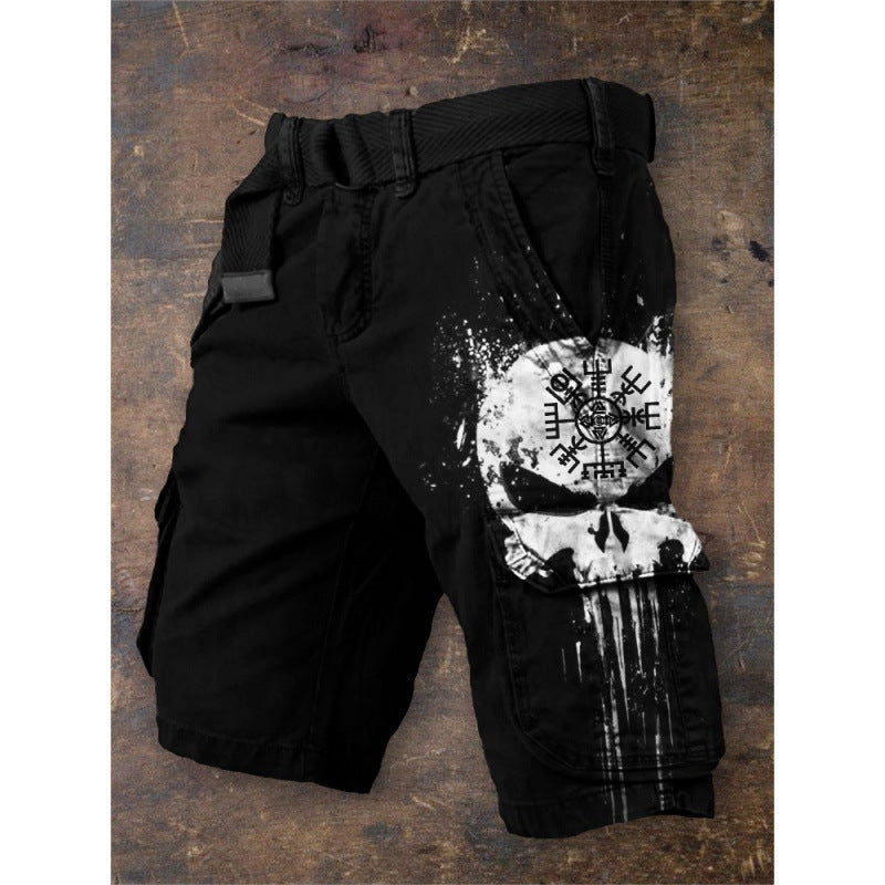Herren 3D-Print Cargo-Shorts mit Reißverschluss Halloween-Design S–5XL | Men's 3D Print Halloween Cargo Shorts with Zipper S–5XL