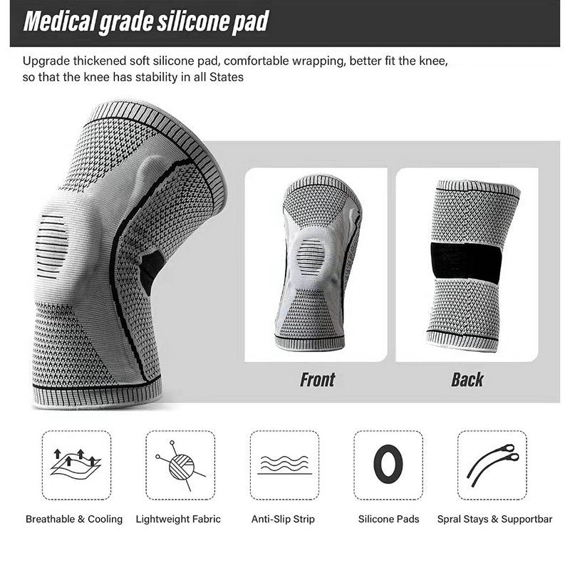 Genouillères antidérapantes en silicone pour la protection sportive