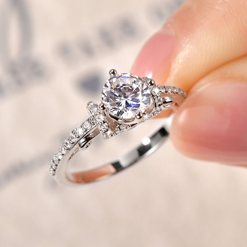 Elegant 14K Gold Plated Moissanite Ring