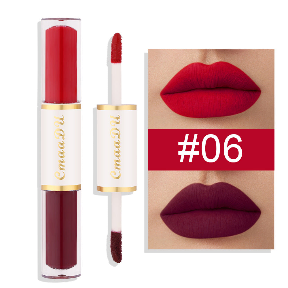 Double-Ended Matte Lipstick Long-Lasting Lip Gloss
