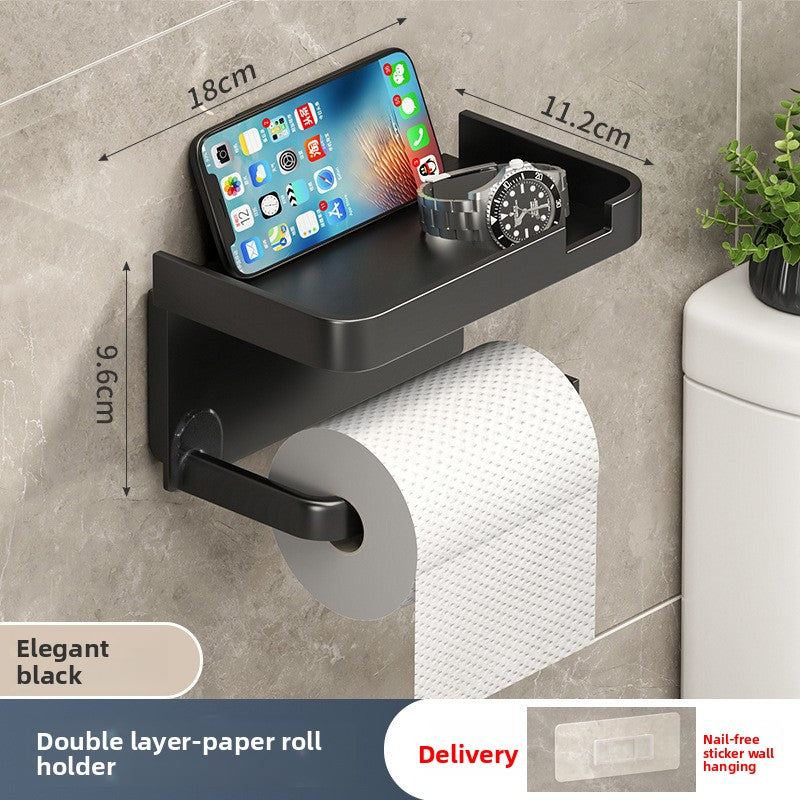 Wall Mounted Tissue Box Holder Plastic Bathroom Storage Rack