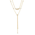 O-Shaped Gold Plated Stainless Steel Necklace with Lock Pendant