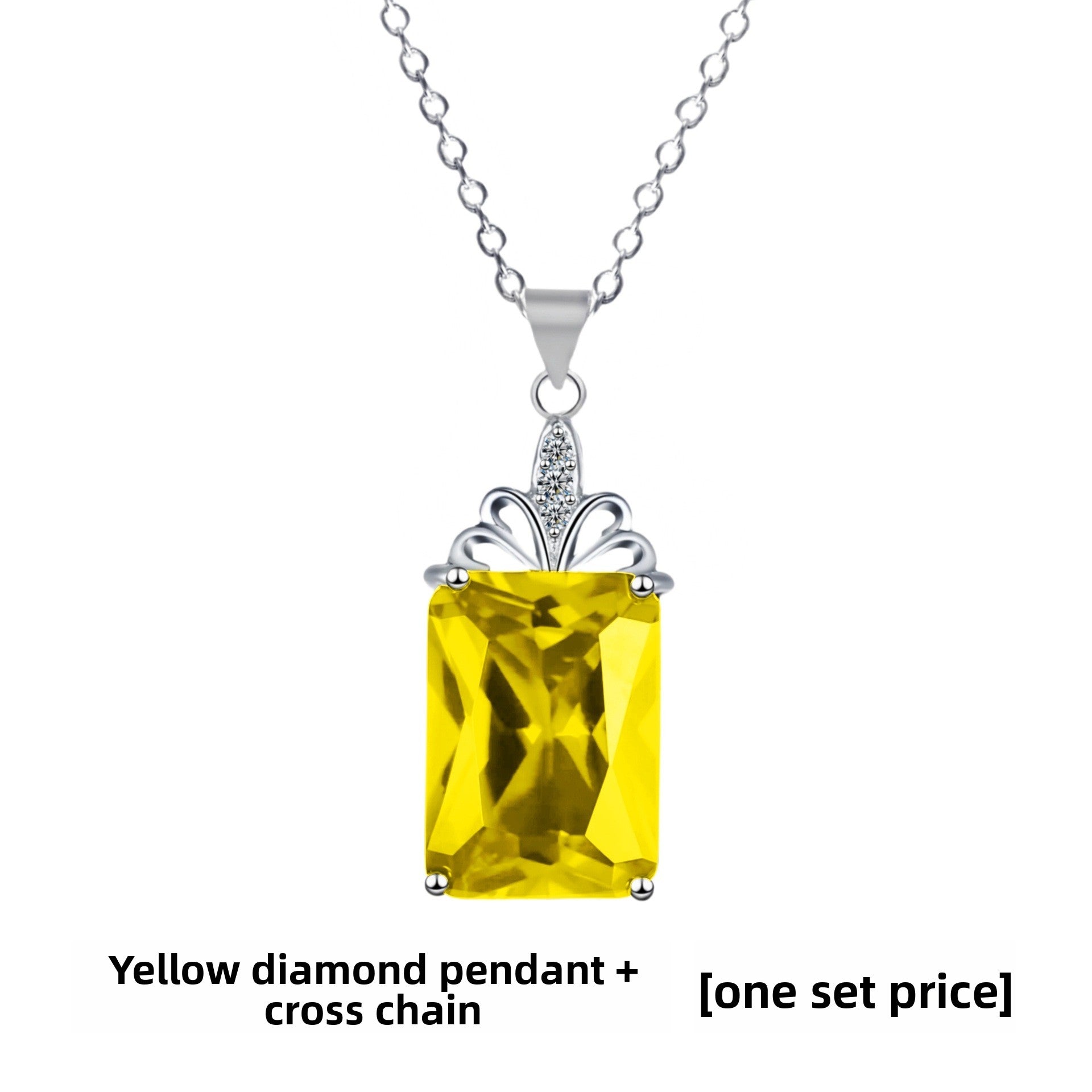 Geometric Gemstone Pendant with 18K Gold Plating