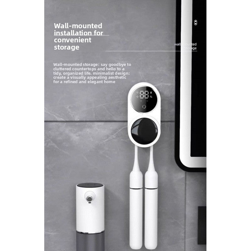 Mini Smart UV Disinfection Wall-Mounted Toothbrush Holder for Dual Users