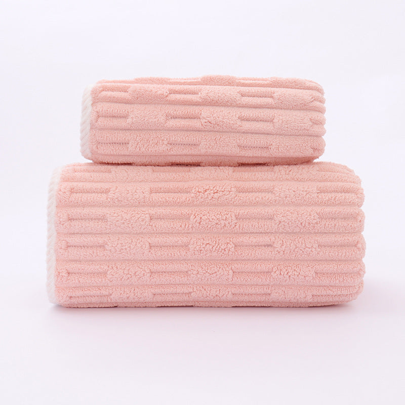 Coral Velvet Bath and Face Towel