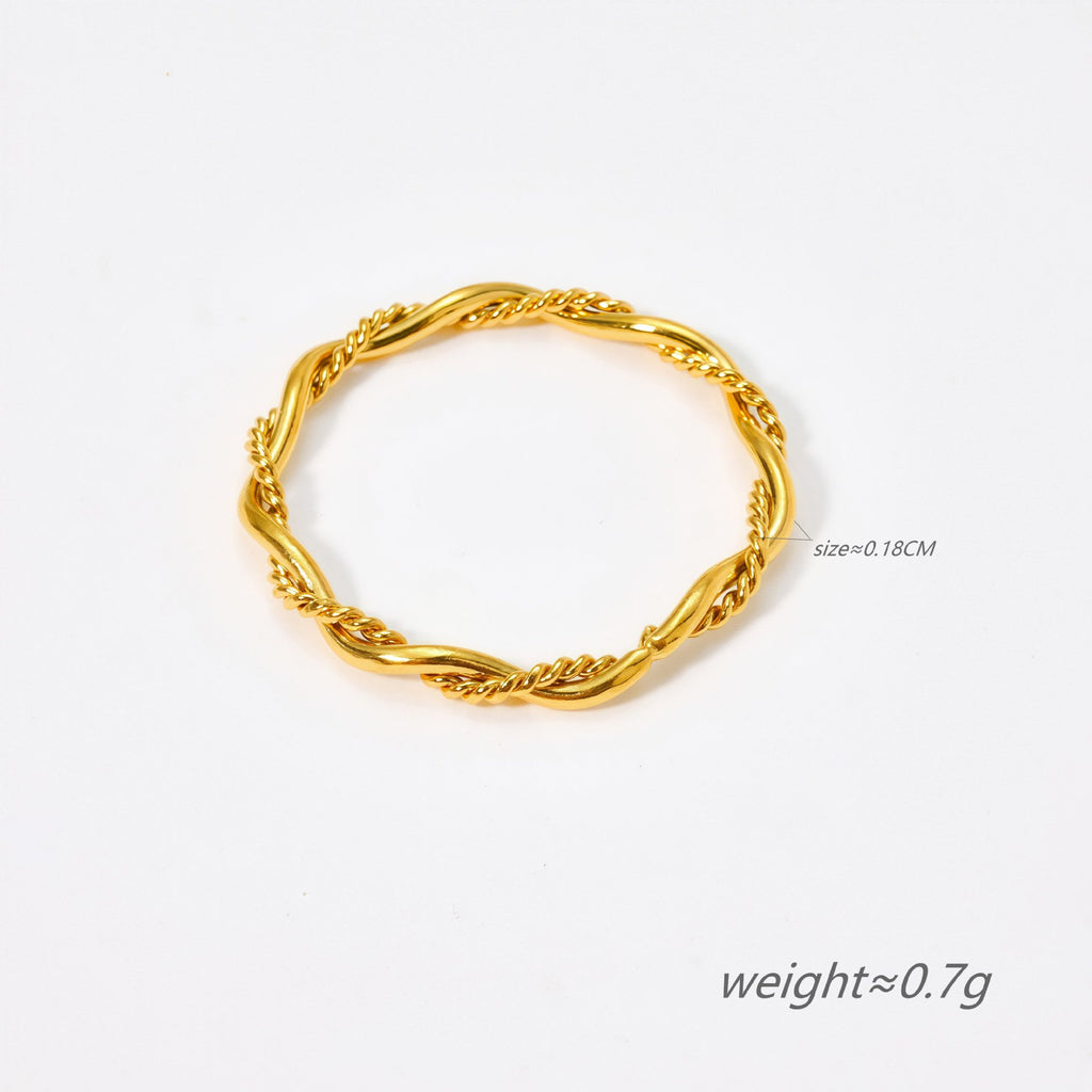 French Twist Mobius Ring Gold Electroplated
