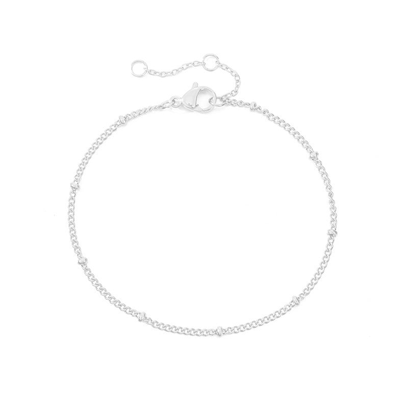 Women's Layered Bead Chain Bracelet Gold Plated Stainless Steel