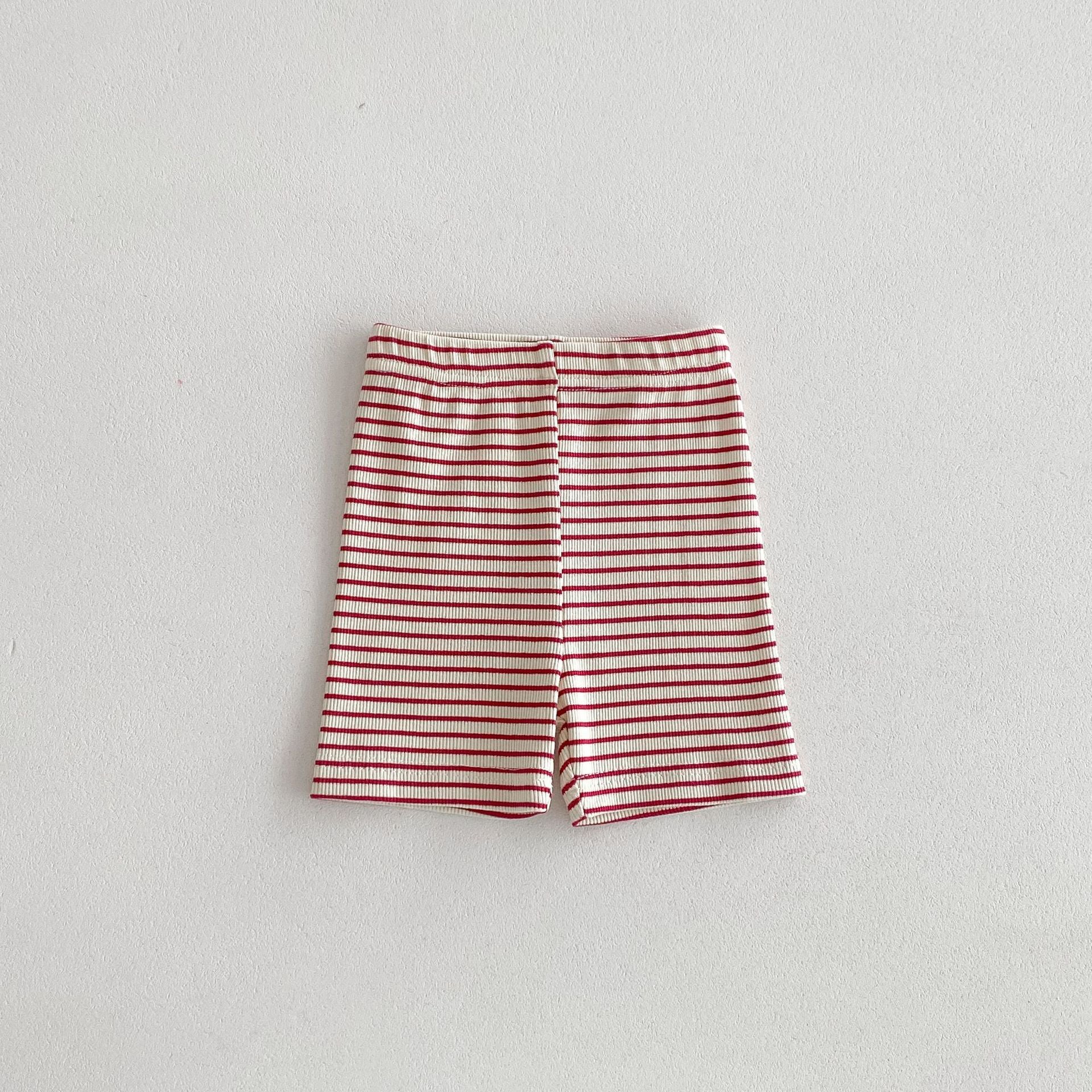 Childrens Striped Elastic Leggings Shorts