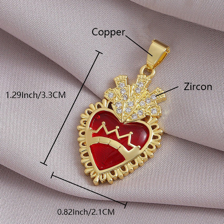 Gold Plated Heart Cross Pendant