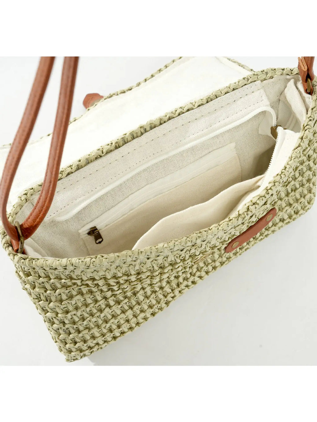 Sac bandoulière rétro en paille pour femme