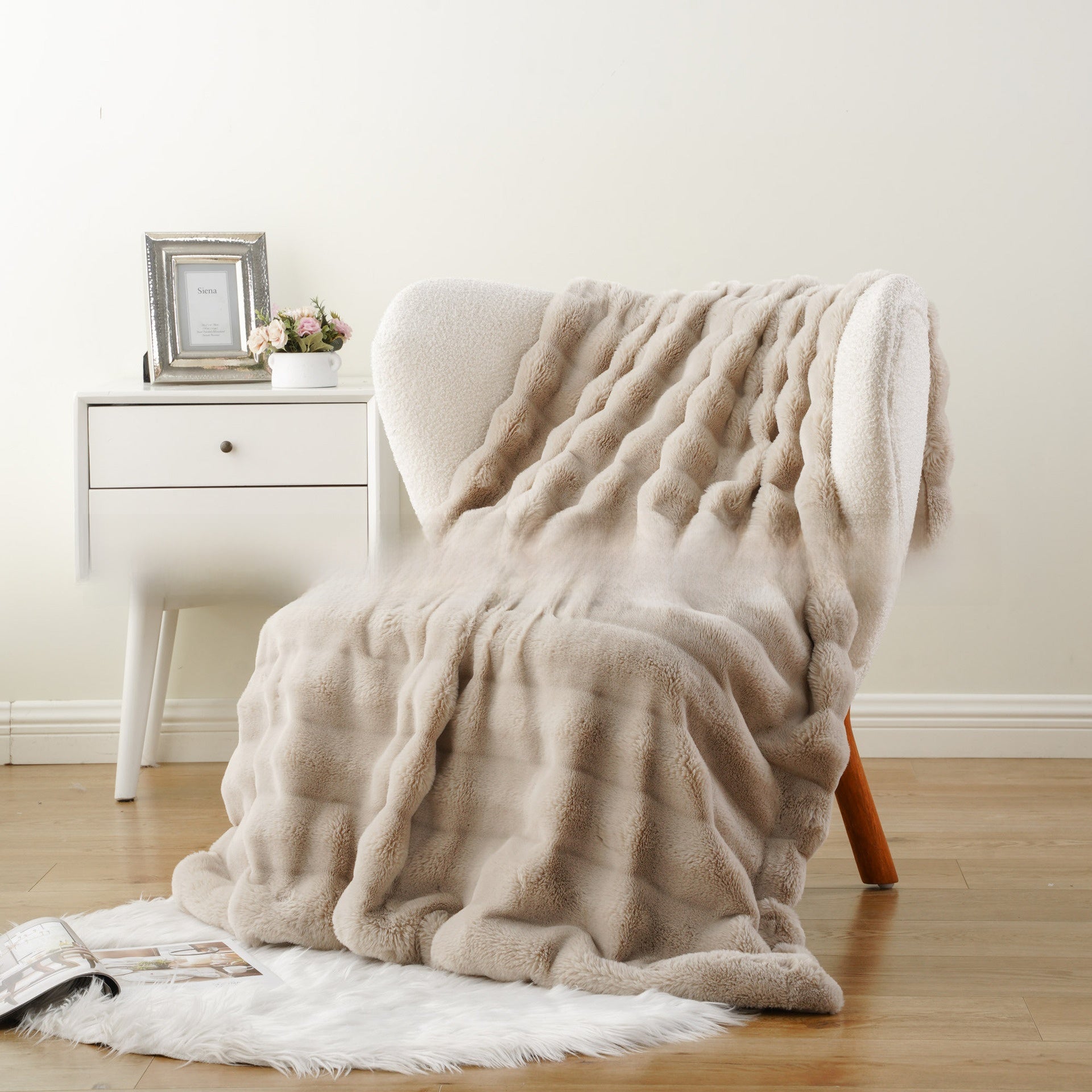Luxury Rabbit Fur Plush Blanket