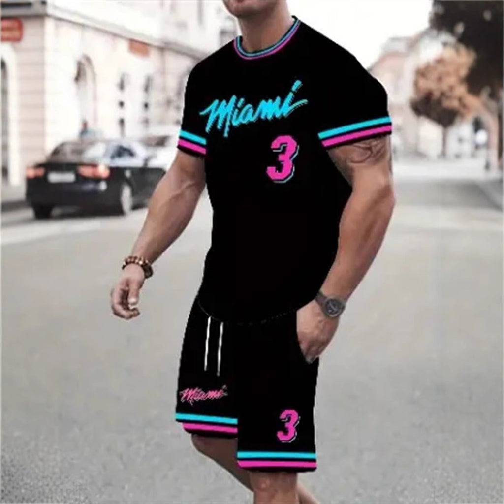 Herren Sportswear Set 2-teilig – Grafik-Top & Shorts THE KING | Men's 2-Piece Graphic Sportswear Set THE KING