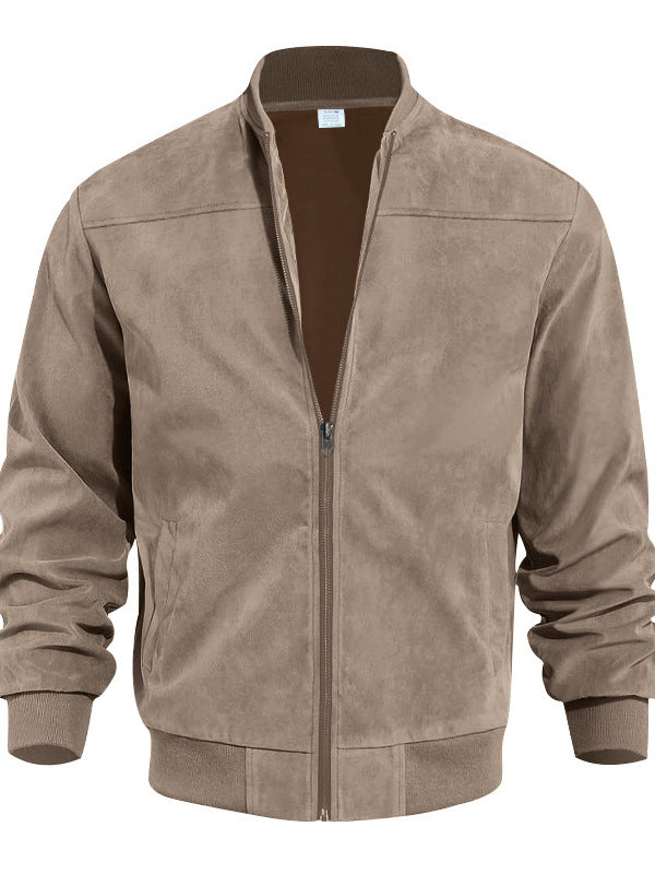 Blouson bombardier en daim pour homme