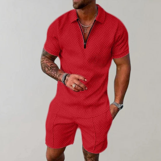 Herren 2-teiliges Set Baroque-Print Kurzarm-Top & Shorts Polyester 48 Varianten | Men's 2-Piece Baroque Print Set Short-Sleeve Top & Shorts 48 Styles