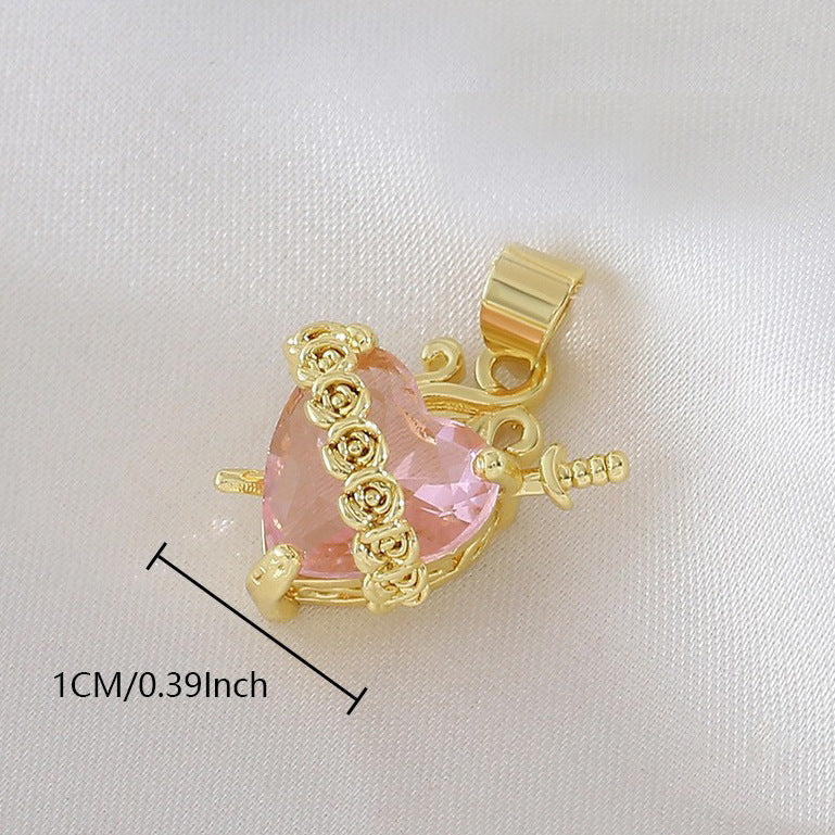 Gold Plated Heart Cross Pendant