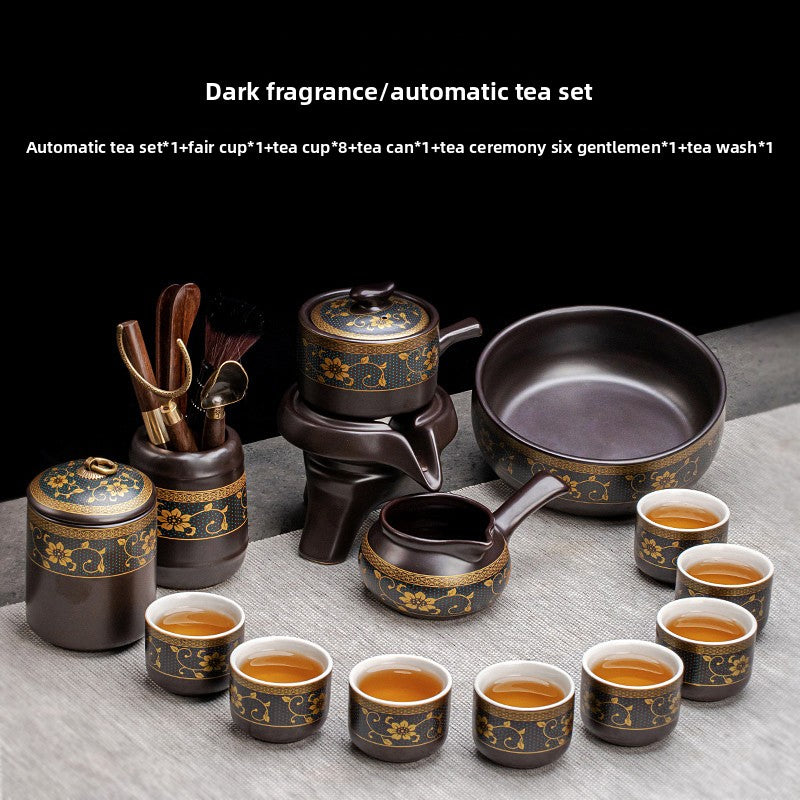 Automatic Graphite Tea Set with Rotating Brewing Teapot
