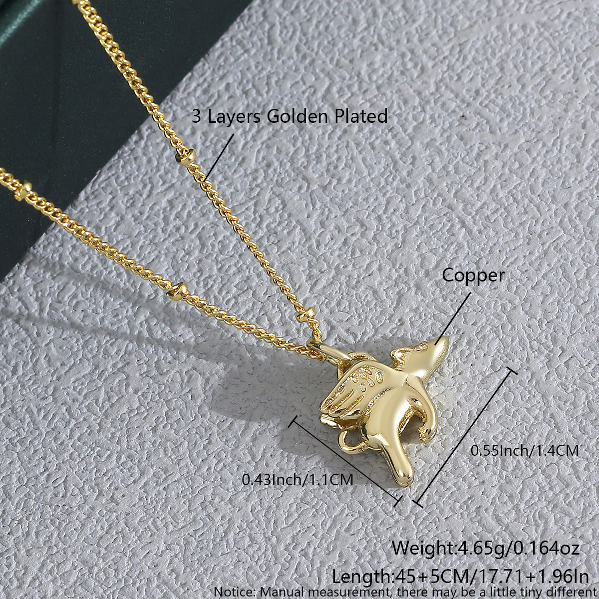 Heart Shaped Zircon Necklace Gold Plated Chain