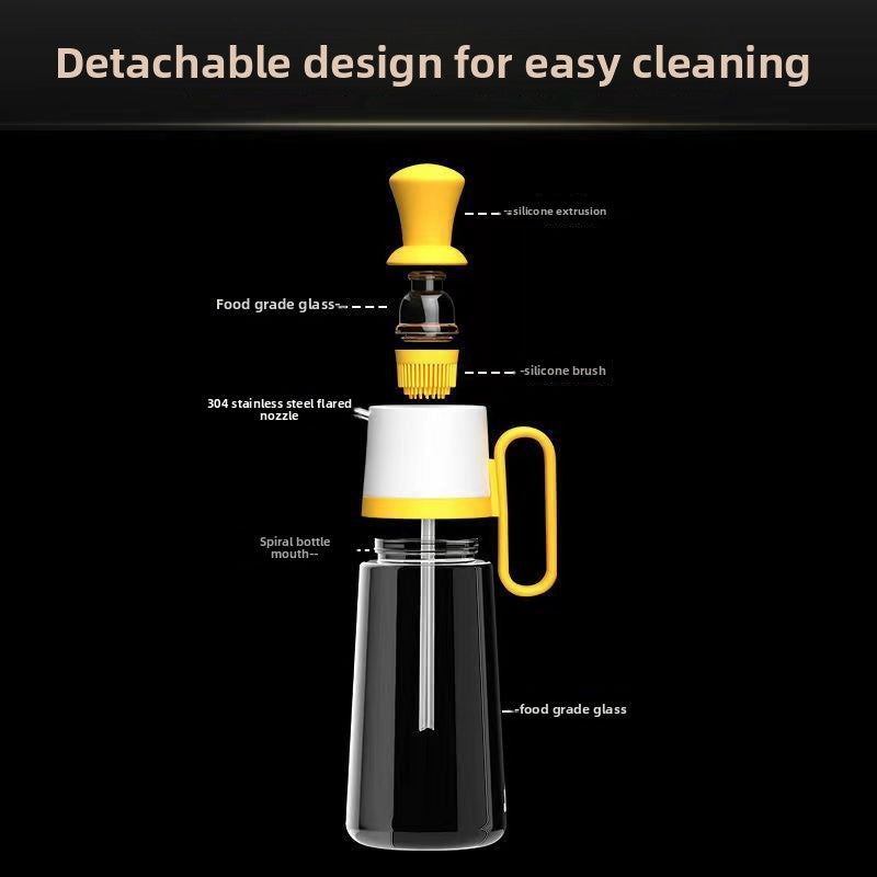 Glass Oil Bottle with Silicone Brush