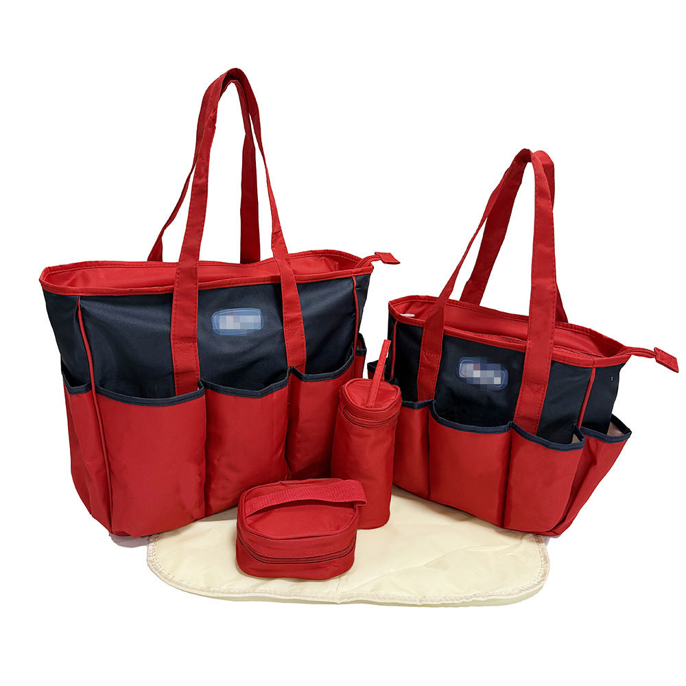 Gesteppte Wickeltasche im Karomuster mit Windelaufbewahrung