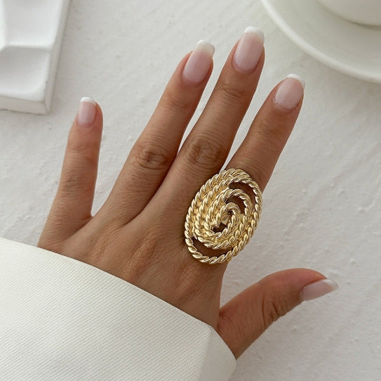 Gold Plated Open Rings with Seashell and Starfish Design