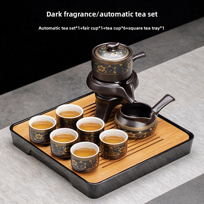 Automatic Graphite Tea Set with Rotating Brewing Teapot