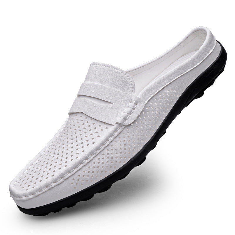 Mens Casual Slip-On Leather Slippers