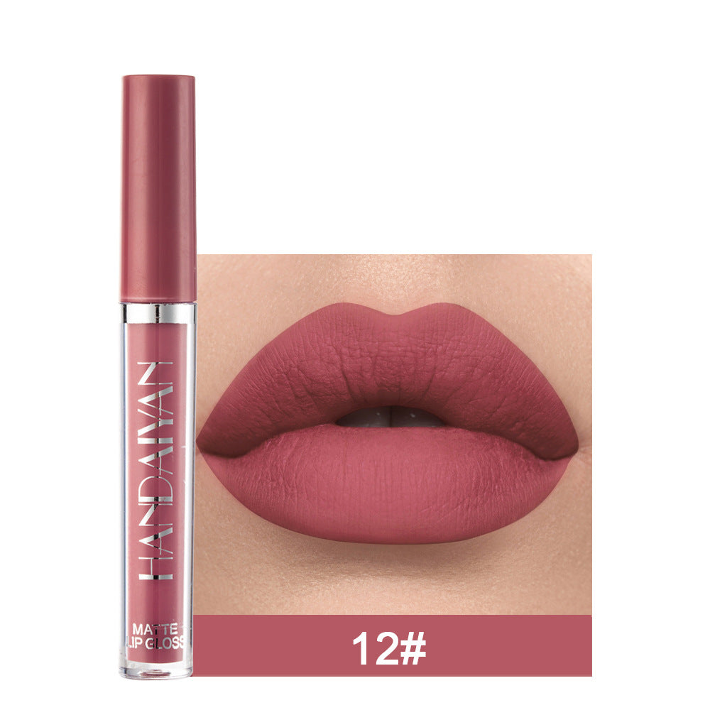 12-Farben Matter Lip Glaze Flüssiger Lippenstift wasserfest langanhaltend | 12-Color Matte Lip Glaze Liquid Lipstick Waterproof Long-Lasting