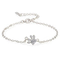 Rose Gold Silver Geometric Footprint Bracelet