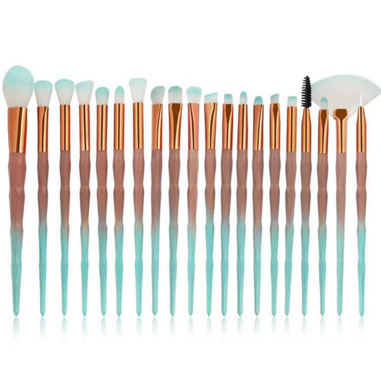 20-piece set of diamond-tipped makeup brushes