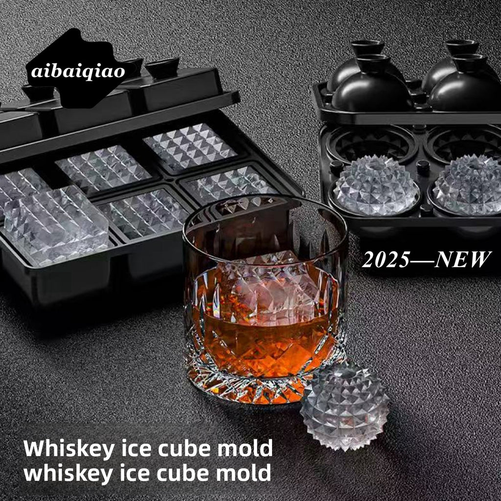 6-Cavity Whiskey Ice Ball and Cube Mold
