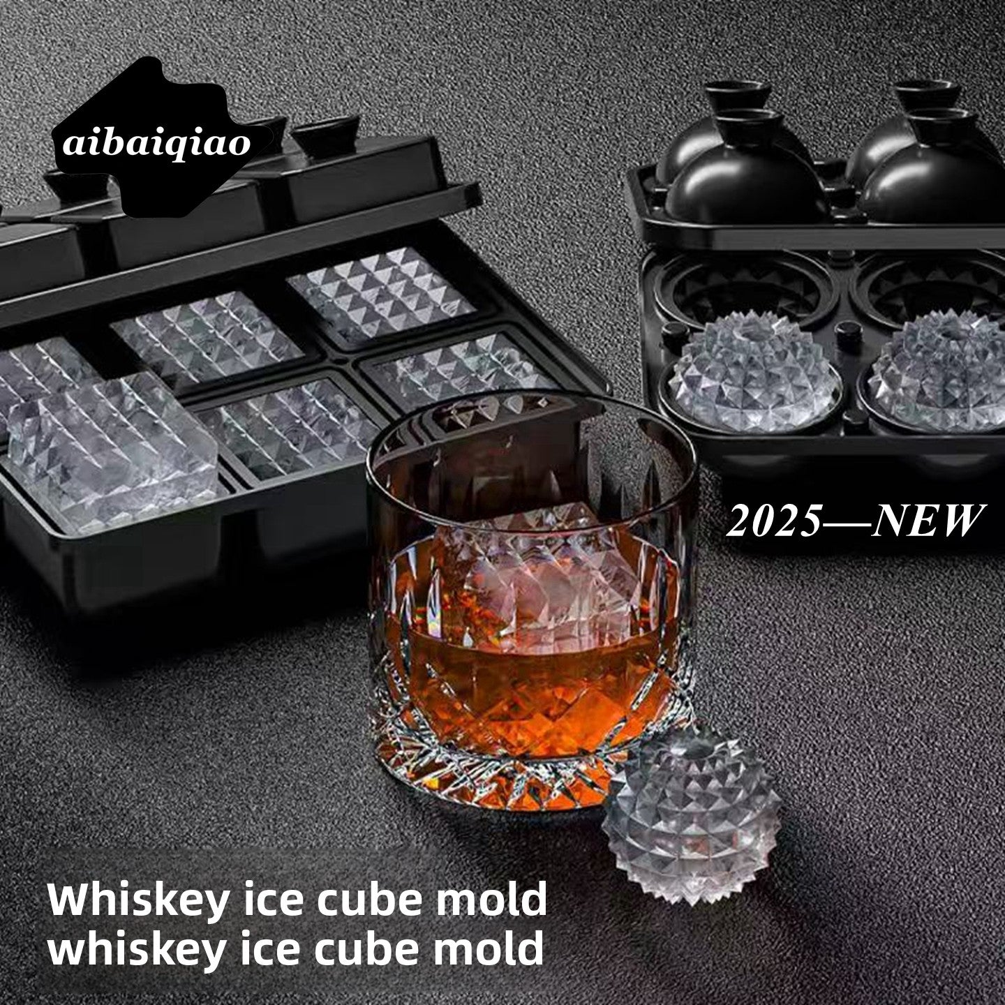 6-Cavity Whiskey Ice Ball and Cube Mold