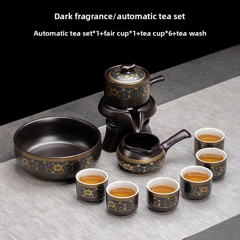 Automatic Graphite Tea Set with Rotating Brewing Teapot