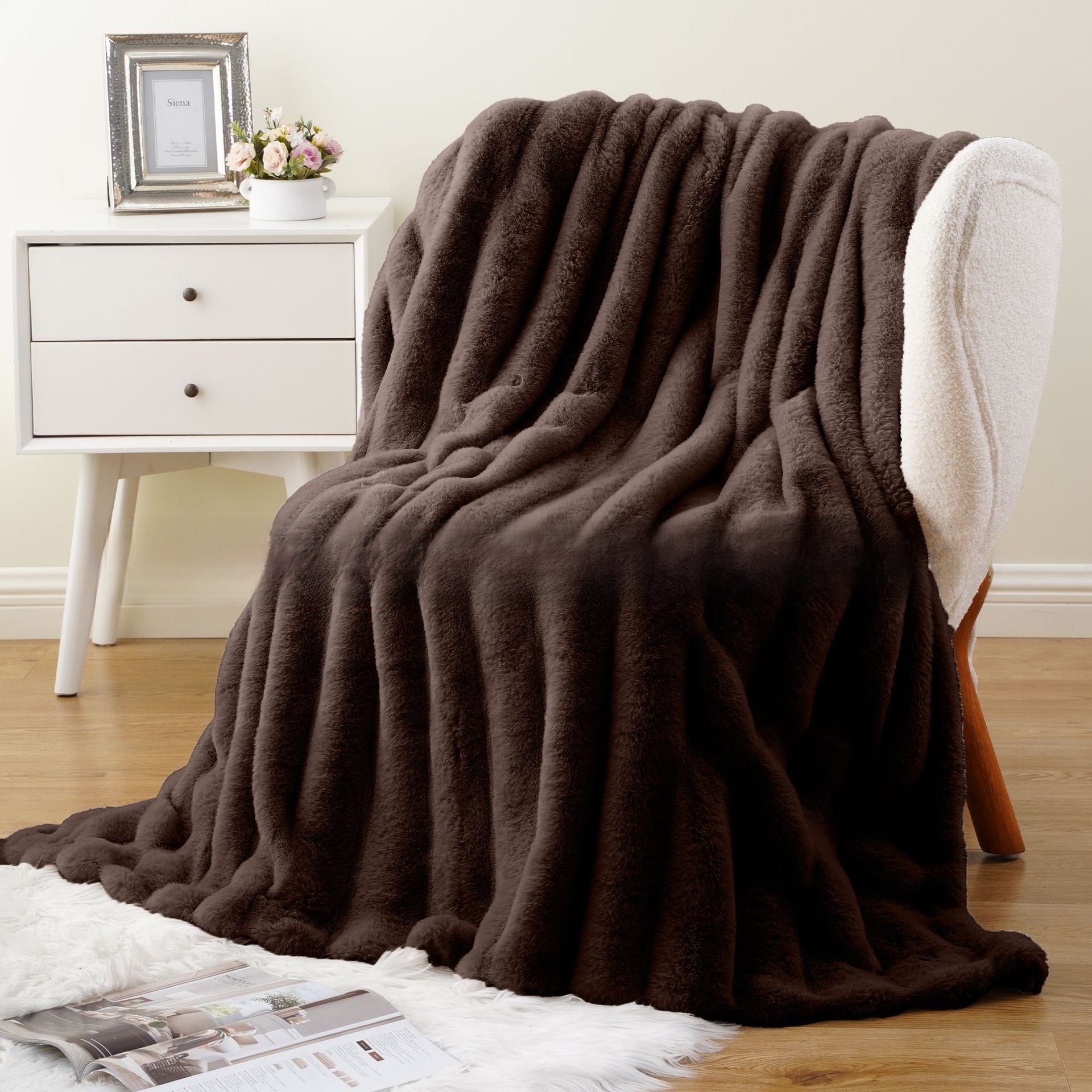 Luxury Rabbit Fur Plush Blanket