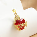 Gold Plated Heart Cross Pendant