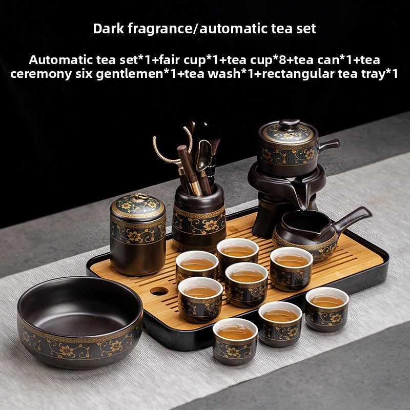 Automatic Graphite Tea Set with Rotating Brewing Teapot