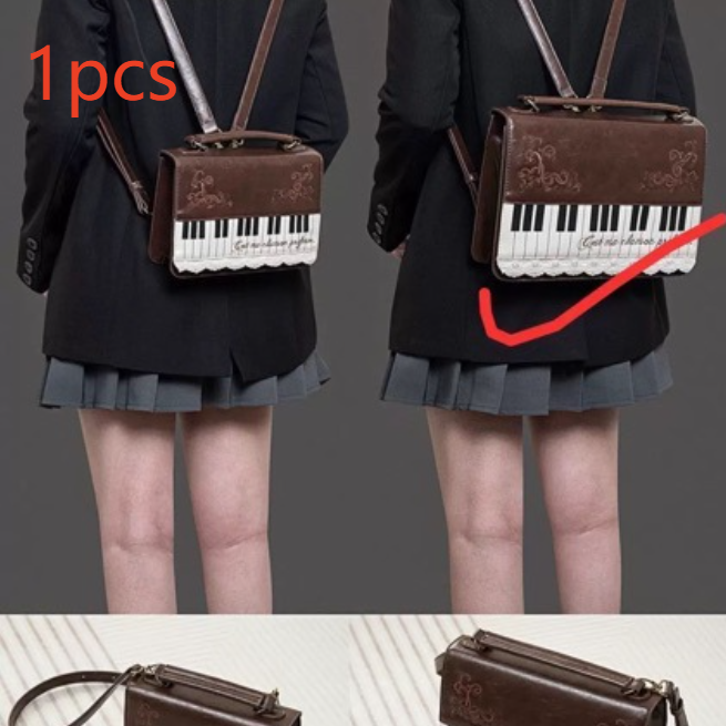 Fashion Square Crossbody Bag with Piano Note Design