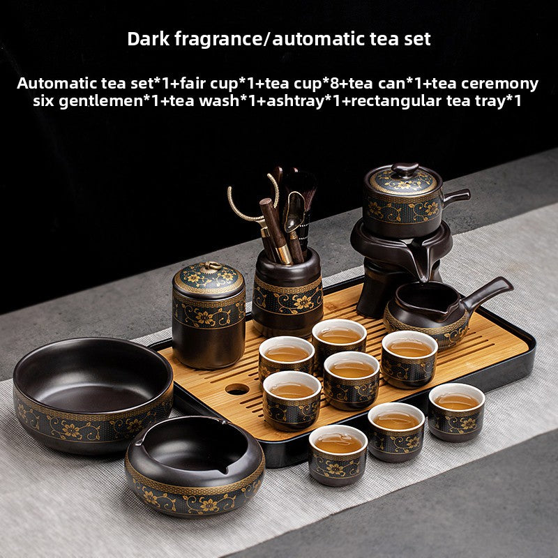 Automatic Graphite Tea Set with Rotating Brewing Teapot
