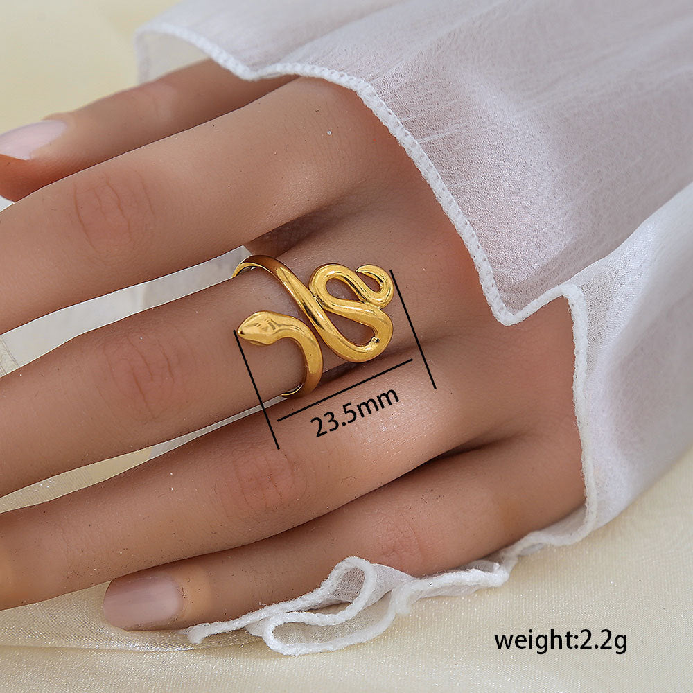 Stainless Steel Gold Plated Leaf Ring