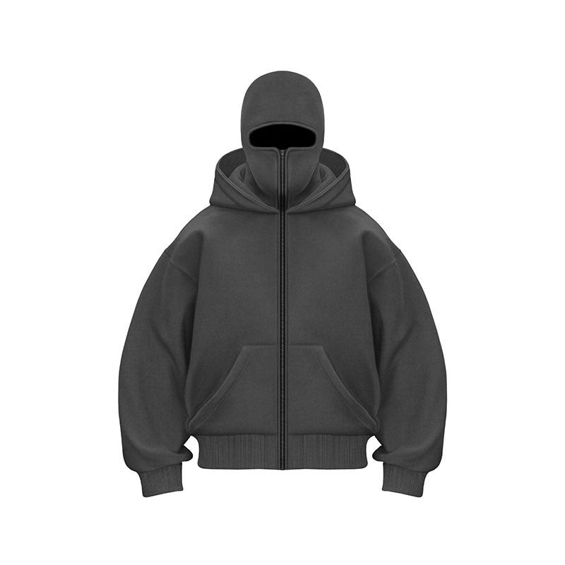 Mens Color Block Hooded Zip Sweatshirt