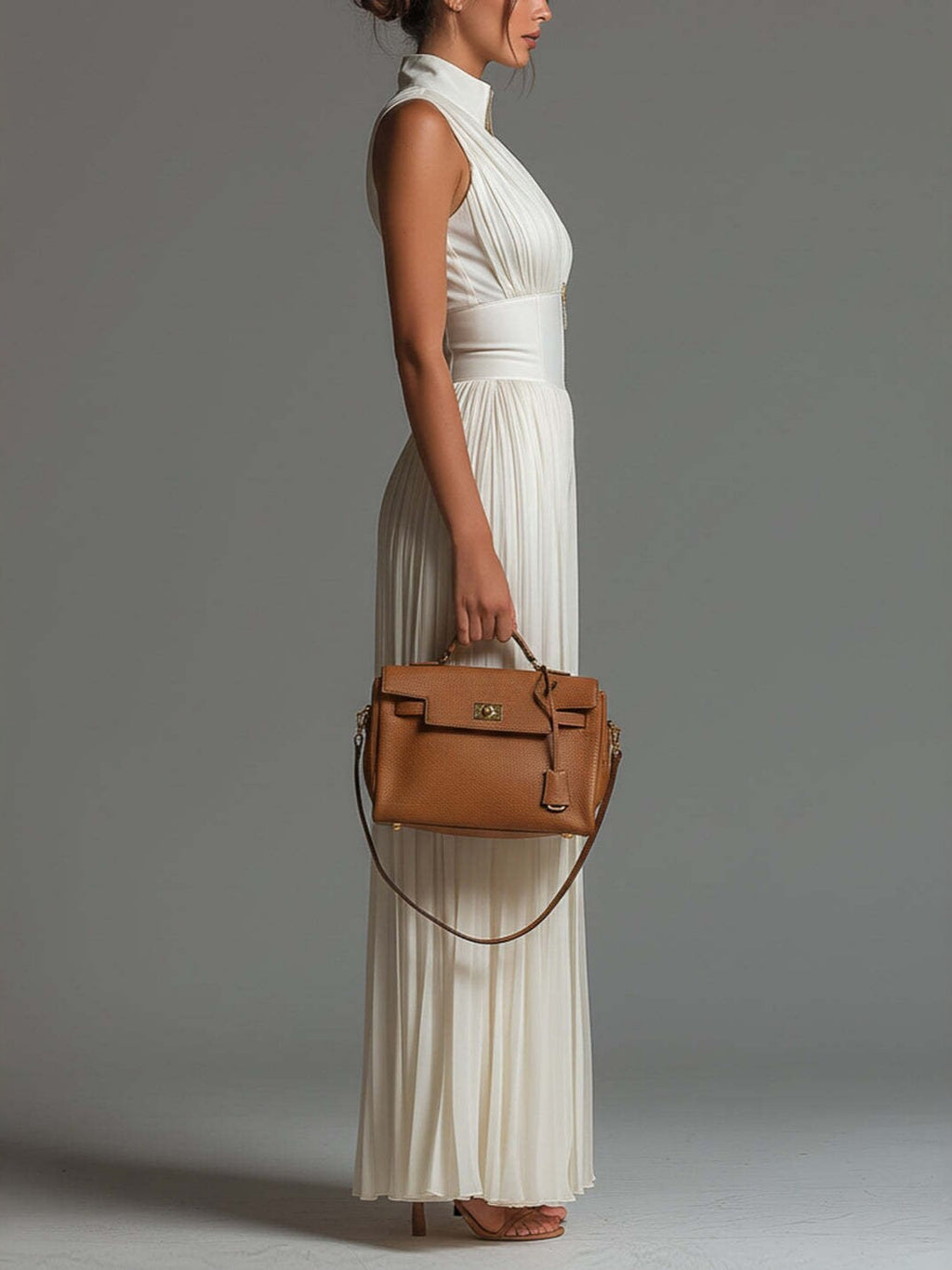 Women Sexy Pleated Halter Neck Wide Leg Jumpsuit