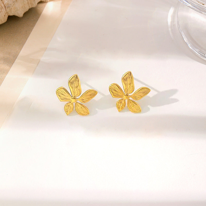 Floral Embossed Titanium Gold Plated